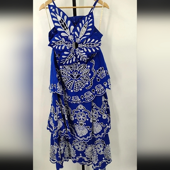 Farm Rio Blue Flowers Richelieu Maxidress - Picture 2 of 9